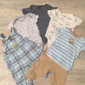 Lot 0-3M boy clothes used